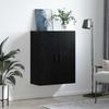 Wall Mounted Cabinet Black Oak Effect 69.5 x 34 x 90 cm