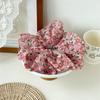 Girl Soft Flowers Printed Chiffon Hair Scrunchies Fabric Ponytail Holder Hair Accessories