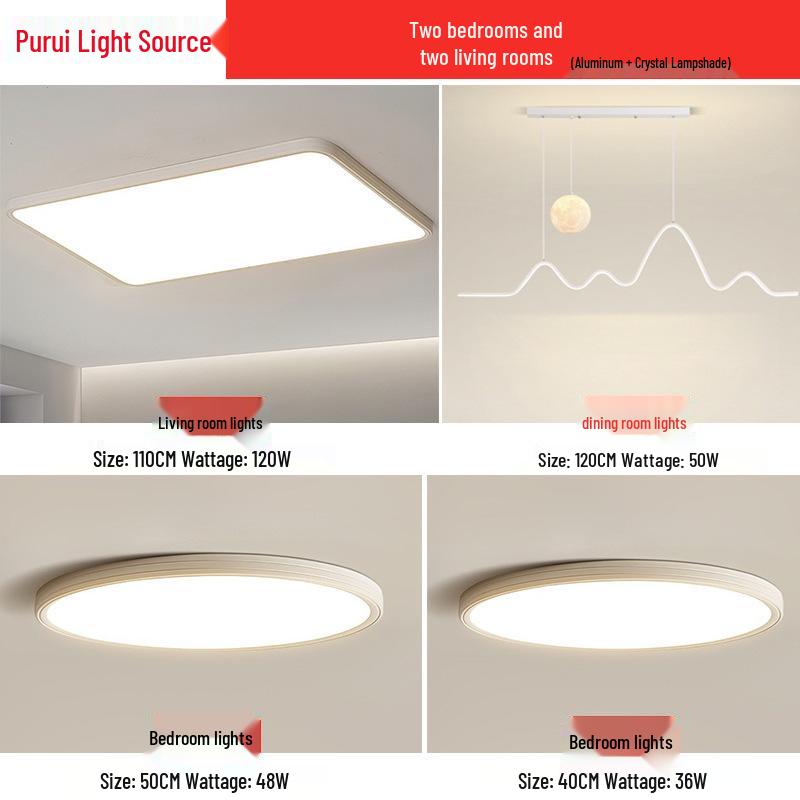 Ultra-Thin Minimalist Ceiling Light with Full Spectrum Eye Protection for Living Room or Bedroom