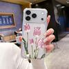Foreign Trade Explosion Three-dimensional Pink Tulip Transparent Four Corners Anti-drop iPhone17promax Summer Mobile Phone Case