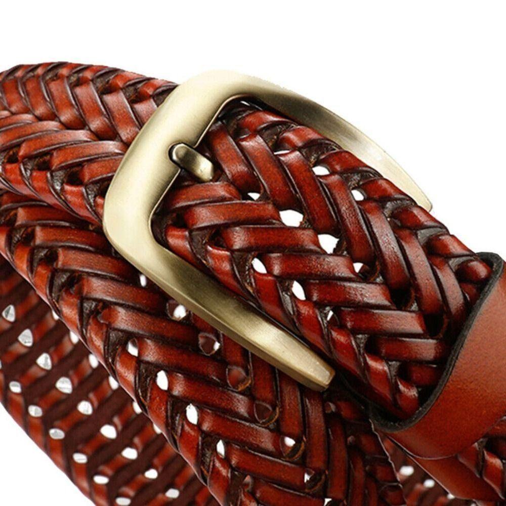 Zinc Zinc Alloy Men Weave Belt Retro Jeans Waistband Fashion Male Genuine Leather Belt  Ornament