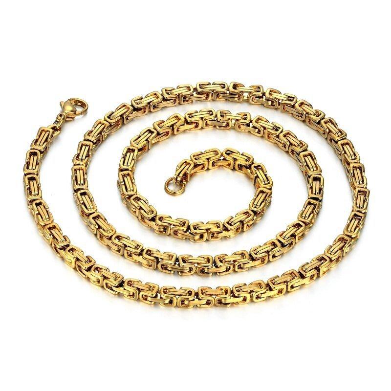 New European and American Titanium Steel Gold Thick Stainless Steel Necklace Domineering