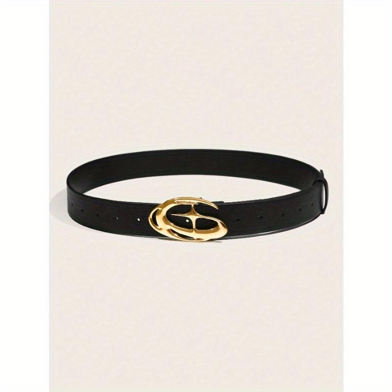 1 Stück Vintage Ins Style 3D Stern Verziert Schnalle Schwarzer Gürtel Street