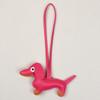 "Dachshund Leather Keychain and Bag Charm Pendant"