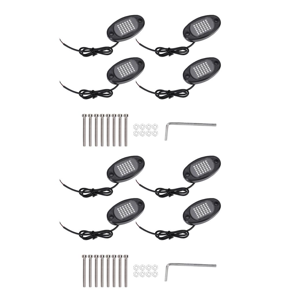 8 Pods Rock Lights, 36 LEDs Underglow Lights for Truck SUV UTV ATV Car Boat Motorcycle Red Light