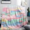 1Pc Ocean Print Flannel Blanket, High quality Comfortable for All Seasons, Home Decor, Warmth and Comfort, Perfect for Christmas Gifts W101