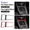Echter Weicher Kohlefaser-Aufkleber für SEAT Ateca 5F 2016-2025 Cupra Ateca 5F 2018-25 Linkslenker Rechtslenker Manuell/Automatik Auto Schaltknauf Verkleidung
