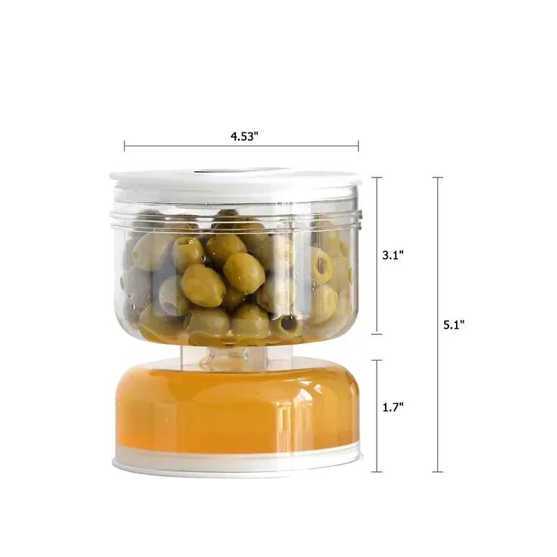 Versiegeltes Einmachglas für Pickle Home Nass- und Trockentrennung Einmachglas mit Klappbehälter und Sieb Olivenbehälter im Sanduhr-Design