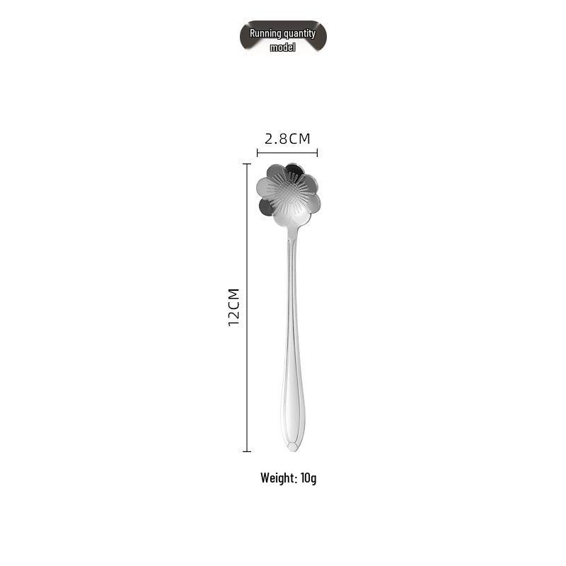 Cherry Blossom Stainless Steel Long Handle Coffee Spoon