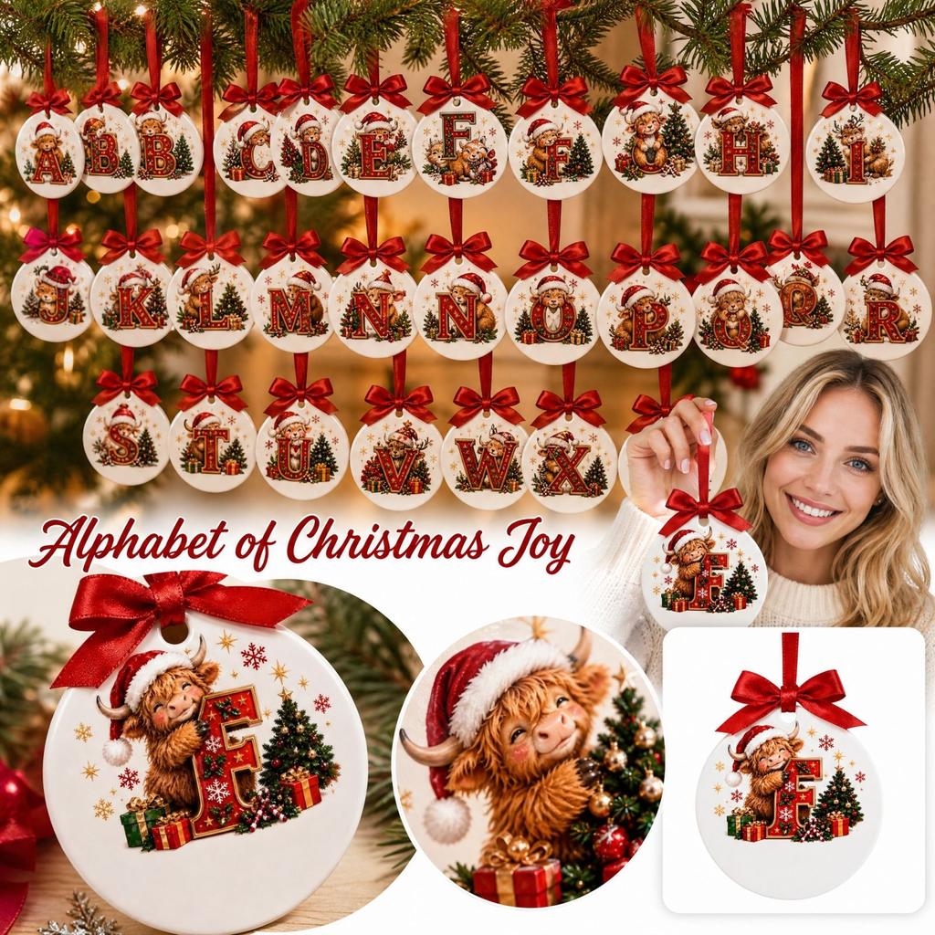 Christmas Animal 26 Letters Hanging Ornaments, Christmas Holiday Decorations