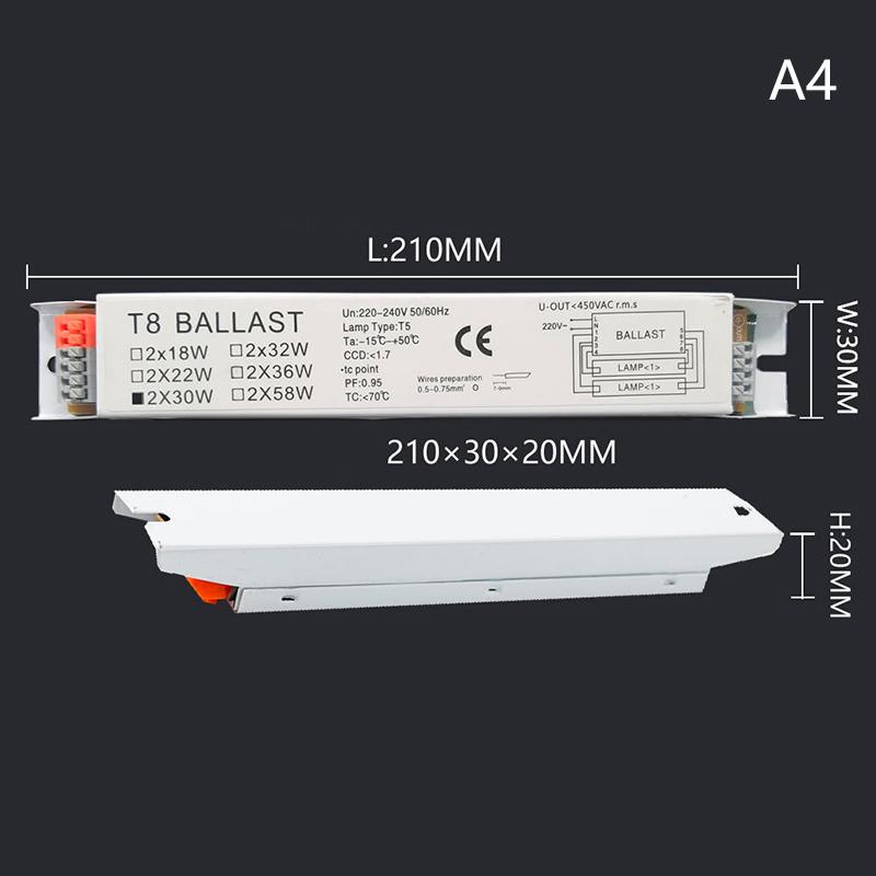 Ac 220-240V Wide Voltage T8 T5 Compact Electronic Ballast Instant Tube Desk Lights Fluorescent Lamp Ballast Home Office Supplies