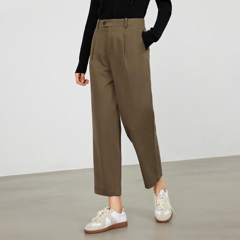 Elva' Island Women's Straight-Leg Cropped Suit Pants