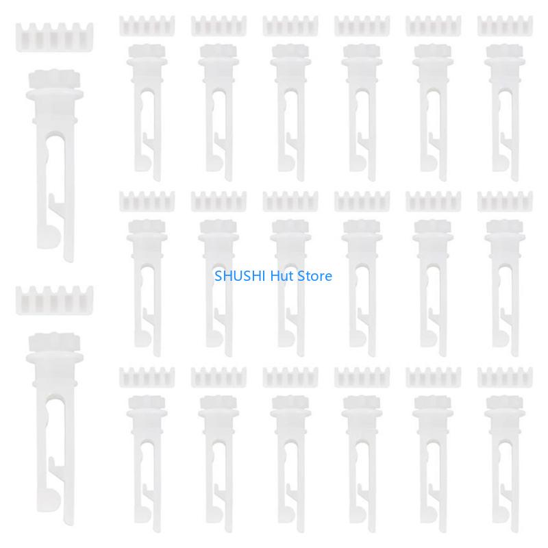 Pack of 40 White Curtains Cord Lock for Pleated and Roman Shade Iron Tracks Use D57B