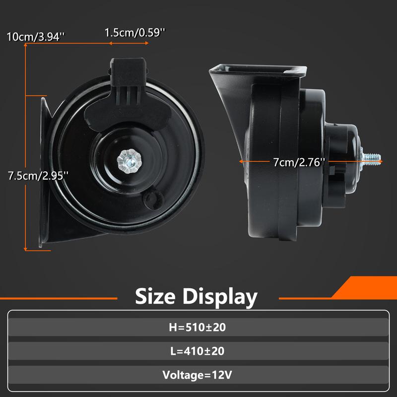 12V 110-125db 410/510Hz High Low Pitch Snail Horn Loud For Peugeot 106 206 307 308 405 406 605 607 806 Boxer Bipper & Tepee