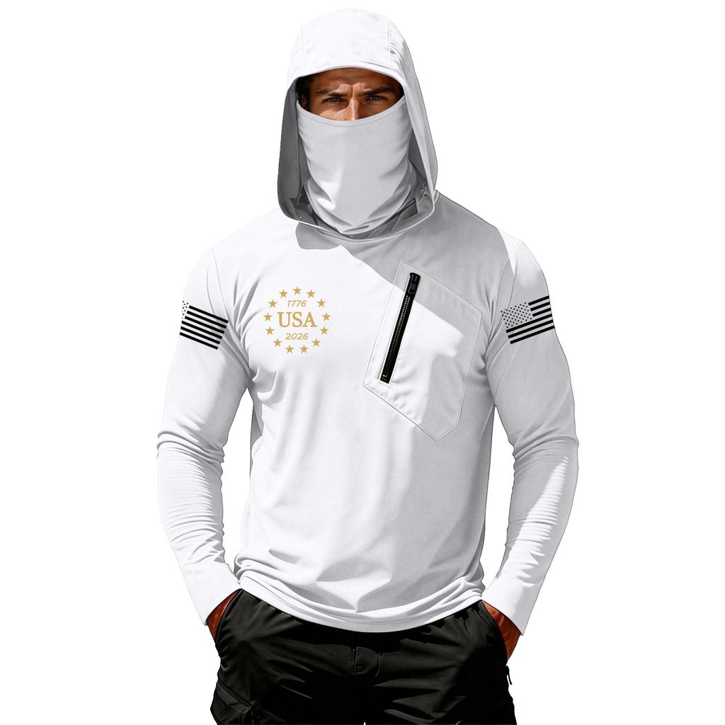 Herren Casual Kapuzen-Langarm-Sonnenschutz-Oberteil
