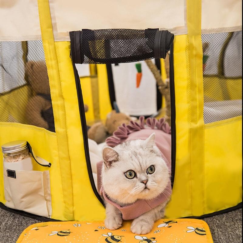Dog Playpen with Door and Top for Small Dogs Indoor Exercise  Pet Tent Playground for Cats Multiple Colors S/for M
