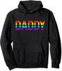 Daddy Gay Pride Month LGBTQ Fathers Day Rainbow Gift Unisex Hooded Sweatshirt