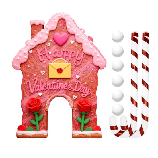 Zencefilli Kurabiye Şeker Baston Sevgililer Günü Golf Oyunu Seti İç Mekan Aile Partisi Ev Ofis Eğlencesi İçin Sopalı ve 6 Toplu Mini Golf Sahası