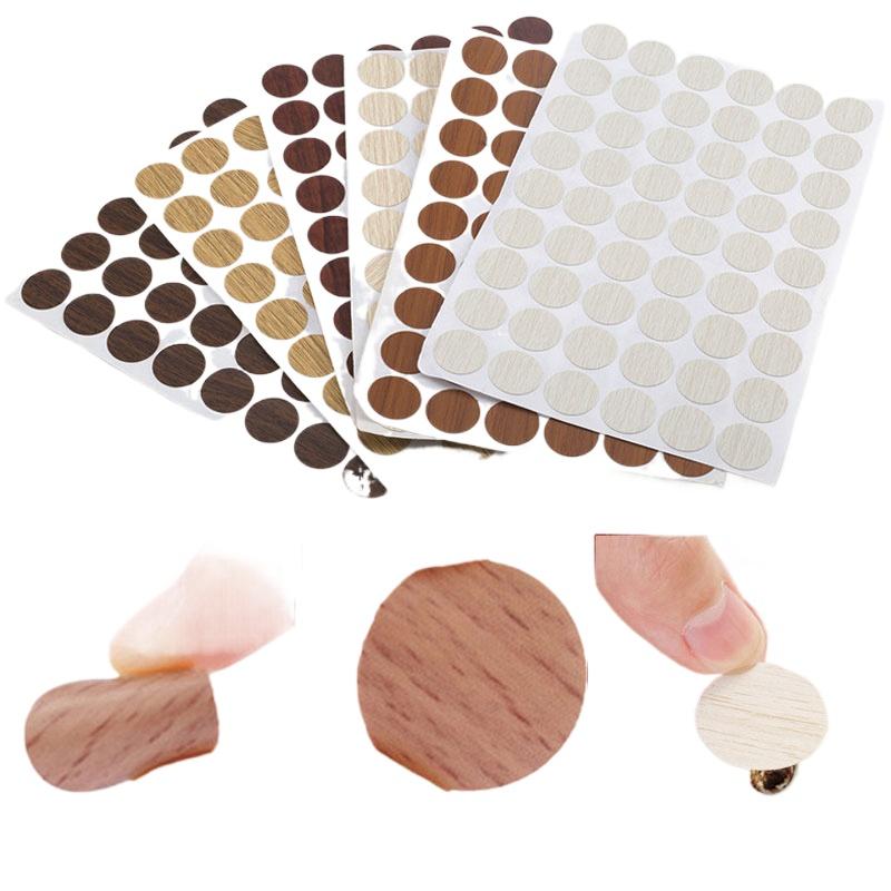 54 peças/Folha Tampas de Parafuso Adesivos Adesivo de Furo Filmes Decorativos Autoadesivos À Prova de Pó PVC Madeira Móveis Redondo