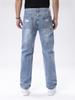 Pantaloni di jeans da uomo azzurro chiaro a gamba dritta strappati