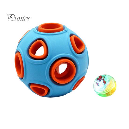 Hundeballer med klokkelyd Gummi hoppende henteball Tyggemotstandsdyktige tenner rengjøring Anemone Interaktiv ball for valper Små mellomstore hunder Interaktiv