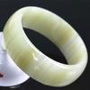 Afghanistan Jade Bangle for Women with Silk Wrap, Vertical Grain Design