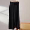 Women's 100% Wool Wide-Leg Knit Pants, Floor-Length, High-Waisted, Slimming, Casual Loose Fit for Autumn and Winter