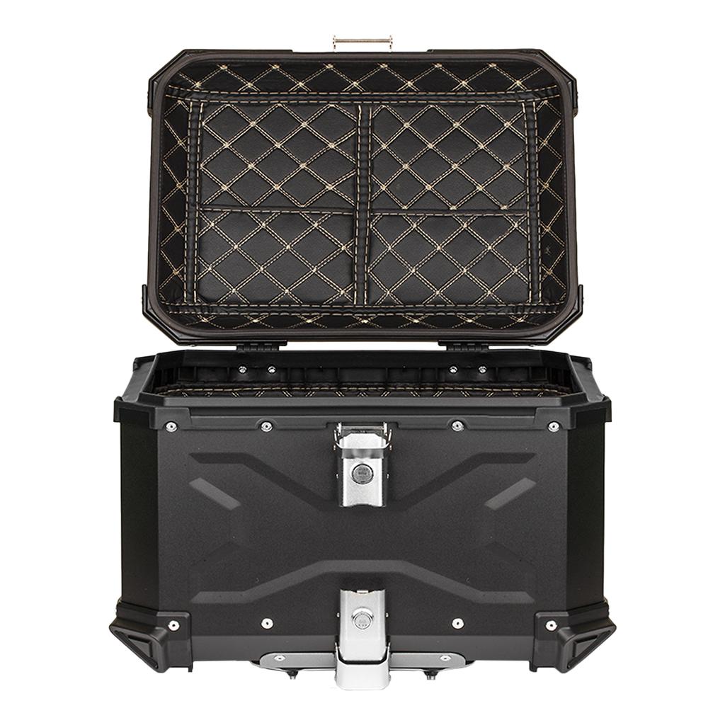 Motorcycle Tail Box, 65L Aluminum Alloy Motorcycle Luggage Trunk, Large Rear Storage Cargo Case for Touring and