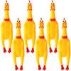 Zddaoole 6 Pcs Large Screaming Chicken Dog Toys Yellow Rubber Chicken 12 inch Squeeze Squeaky and Screaming Chicken Prank Novelty Toy for Kids or Adul