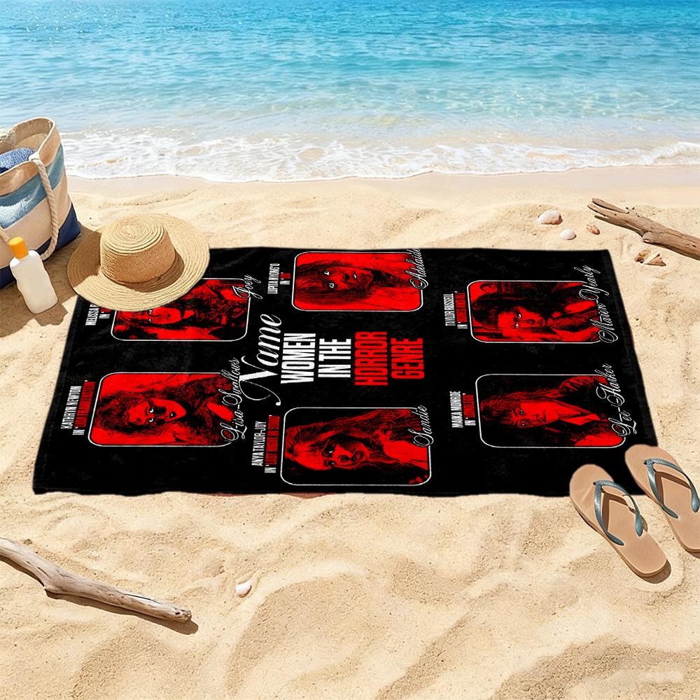 Women Horror Customized Name Beach Towel Super Soft Microfiber Quickdry Fabric