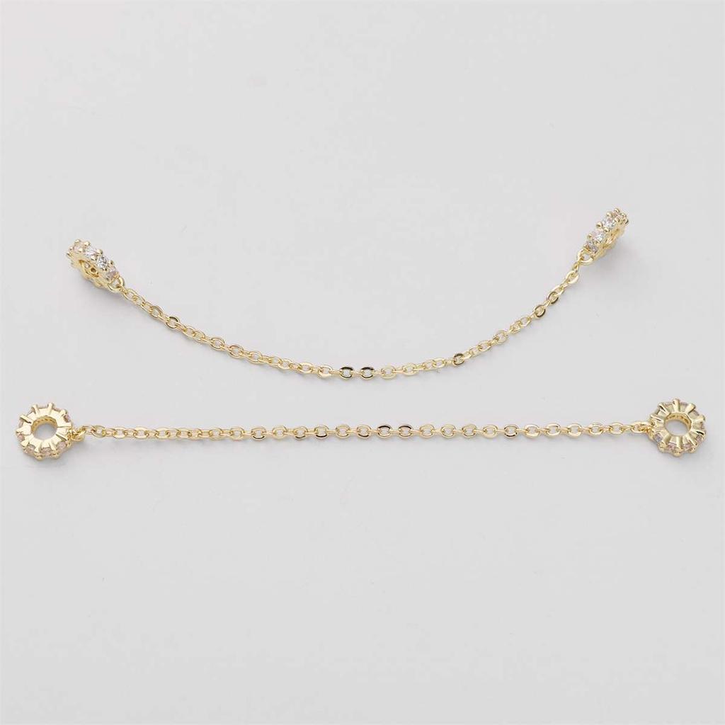 1pc 8-9cm Bracelet Safety Chain High Color Retention Gold Plating Safety Chain Tassel Pendant Chain Accessories DIY Handmade