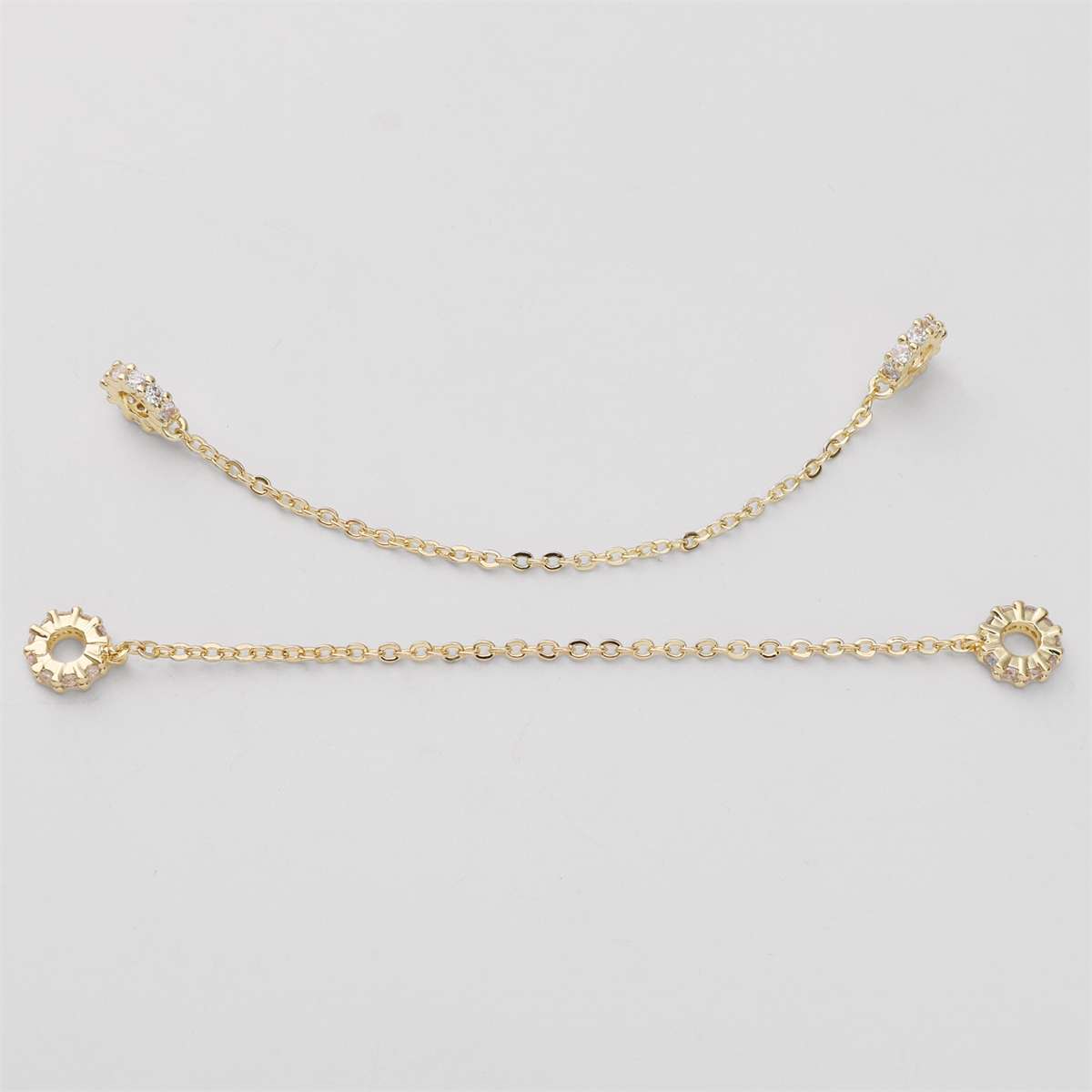 1pc 8-9cm Bracelet Safety Chain High Color Retention Gold Plating Safety Chain Tassel Pendant Chain Accessories DIY Handmade 01# золотой
