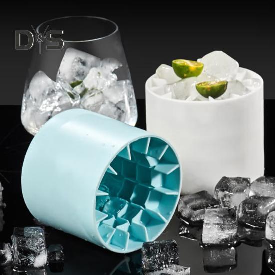 Silikonová forma na kostky ledu, válec na výrobu ledu pro domácí ledničku, snadné uvolnění, rychlá miska na výrobu ledu, potravinářské barové nástroje