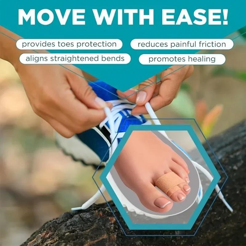 Wiederverwendbarer Hammerzehen-Geradehalter, Zehenschienen-Kissen-Bandagen, Zum Korrigieren krummer & überlappender Zehenschutz