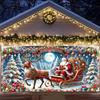 Merry Christmas Garage Door Background Banner Xmas Tree Gift Santa Claus Backdrop Winter Christmas Party Outdoor Wall Decoration