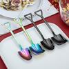 Stainless Steel Shovel Spoon Ice Cream Spoon Mini Dessert Spoons Creative Shapes Coffee Teaspoon Gift for Kitchen Restaurant Party