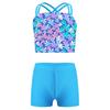 Kids Girls Swimwear Set Double Shoulder Straps Tank Top with Shorts for Beach Pool Swimming Bathing