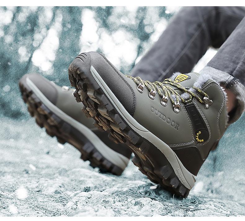 Herren Schneestiefel High Top Plus Samt Dick Warm Baumwollschuhe Größen 45 & 46