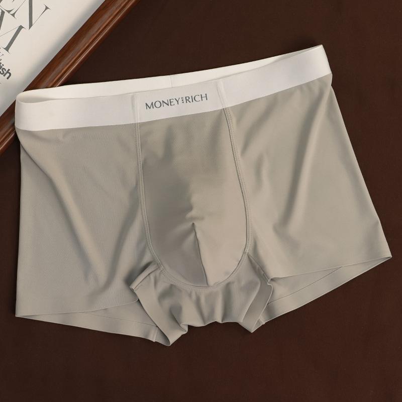 Men's Spring and Summer 10A Antibacterial Soft Double Sided Milk Skin No Trace Ice Silk Corner Underwear