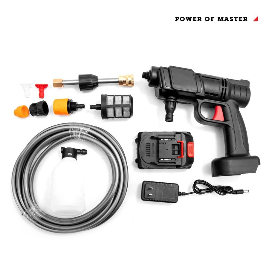 

Беспроводная мойка высокого давления, пистолет, генератор пены, водяной пистолет, распылитель, очиститель, автомойка 【Paper box】1 battery чёрный