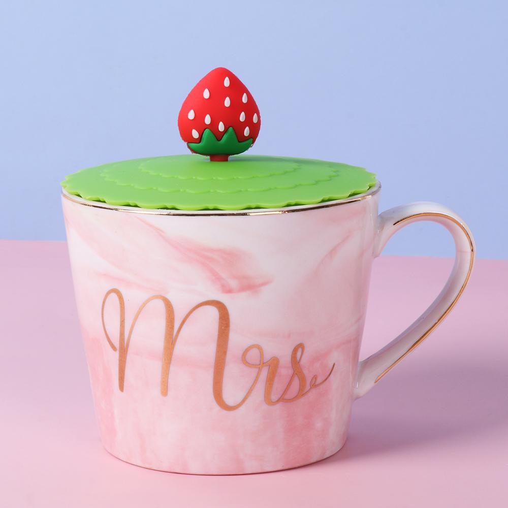 Cute Reusable Tea Coffee Lids Leakproof Suction Cup Cover Silicone Cup Cover Dustproof
