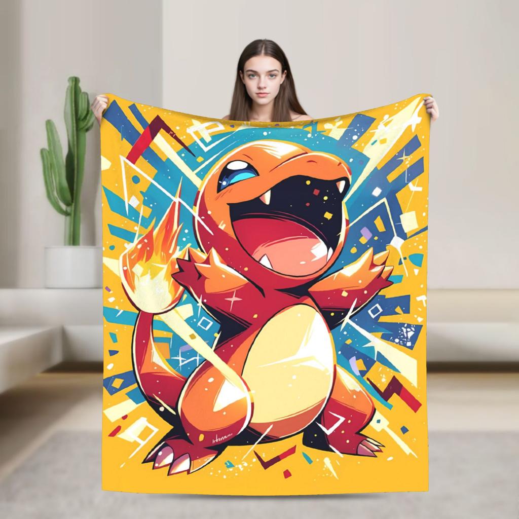 Squirtle Face Cartoon Plush Blankets Girls Boys Flannel Bedding Throws For Couch Chair Sofa Bed Super Soft Quality Bedspread
