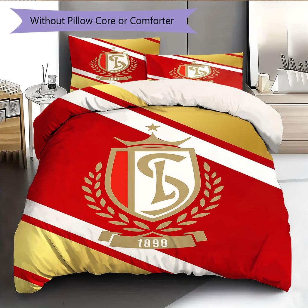 Standard Liège Logo Bedding Quilt Set Quilt Cover Pillowcase Home Decoration Birthday Gift (1 * Duvet Cover + 2 * Pillowcase, Without Core)