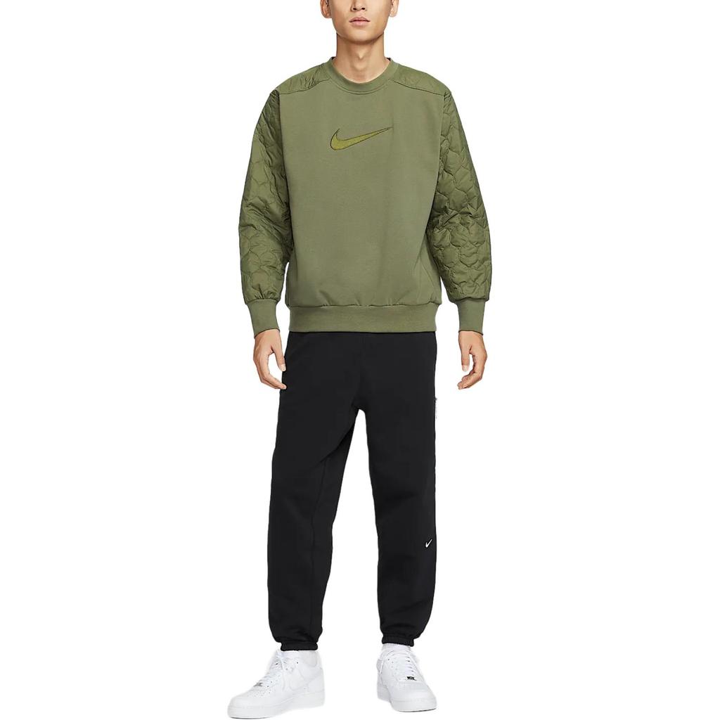 Nike Dri-FIT Standard Issue Fleece Panel Quick-Dry Basketball Crew Neck Sweatshirt Men Sweatshirt Medium-Olive FN2668222