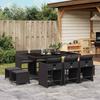 Vidaxl 11-Cz. Garden Furniture Set, With Cushions, Black PE Rattan