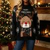 Women's Christmas Pullover Sweater Long Sleeve Neck Top