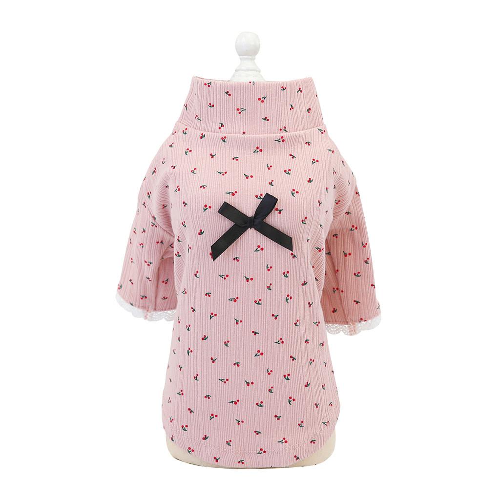 Pet clothes and winter dog clothes bow bottoming shirt