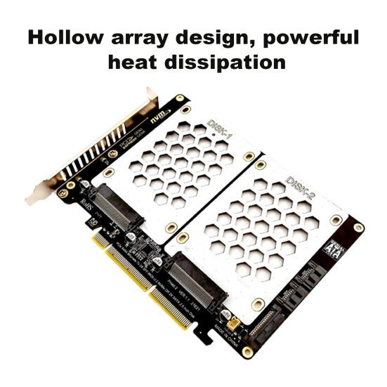 

U.2 Dual Disk Adapter Card with LED Indicator Light PCIe 4 Support Broad