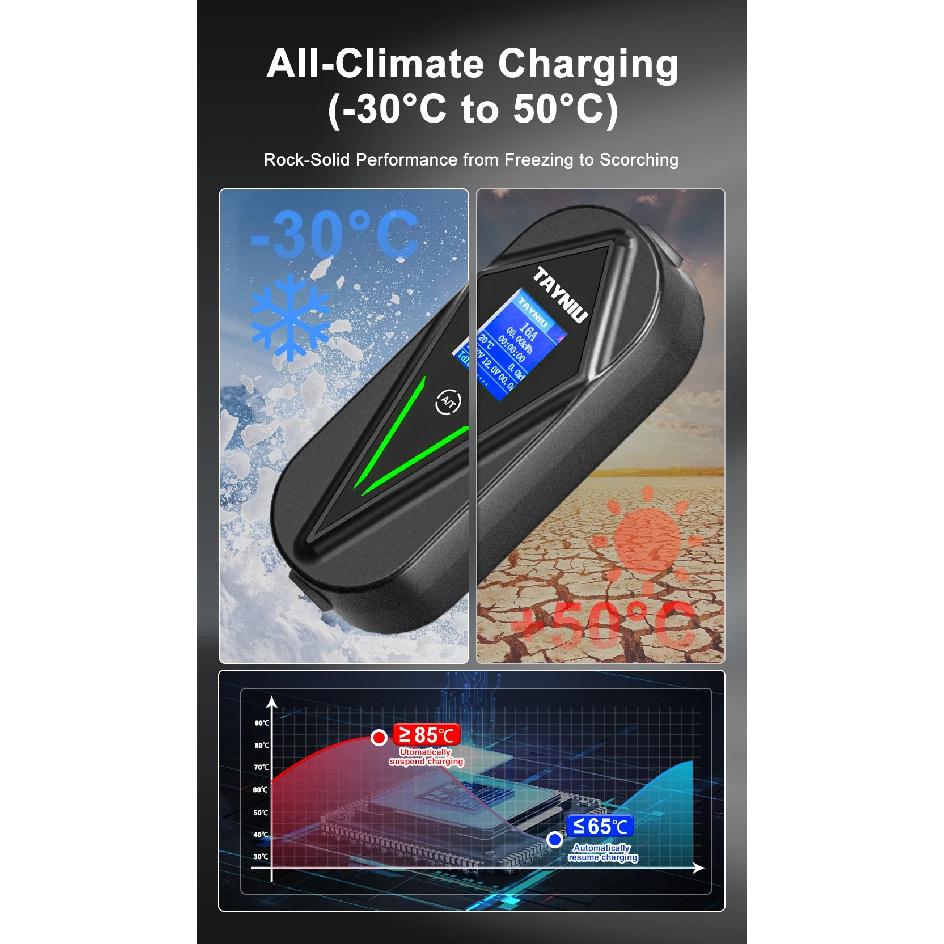 TAYNIU Voltix electric vehicle Charger 3.5kW 16A TYPE 2, TYPE 1 J1772, GB/T, NACS EU Plug Level 1 Charging Cable for Tesla EVs