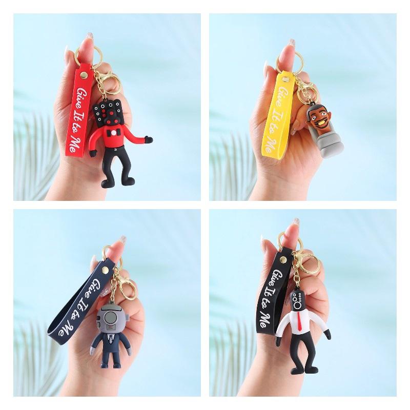 Skibidi Toilet Cartoon Keychain Bag Pendant Pvc Soft Gel Material For Car Souvenirs Wedding/birthday/graduation Gifts